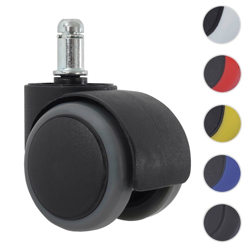 5er-Set Hartbodenrollen Hwc-H86, Stuhl-Rollen, 150kg Belastbar 50mm