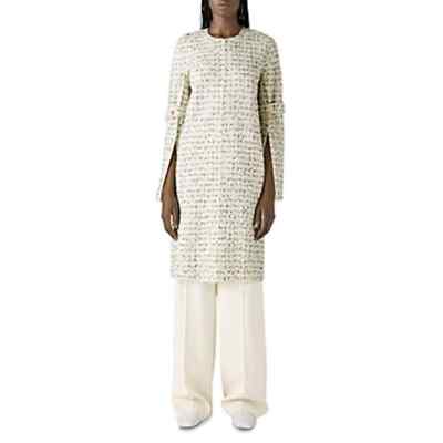 

Текстурированное вязаное пальто St. John с рукавами с разрезом, черное/бежевое, многоцветное, женское, размер, Белый