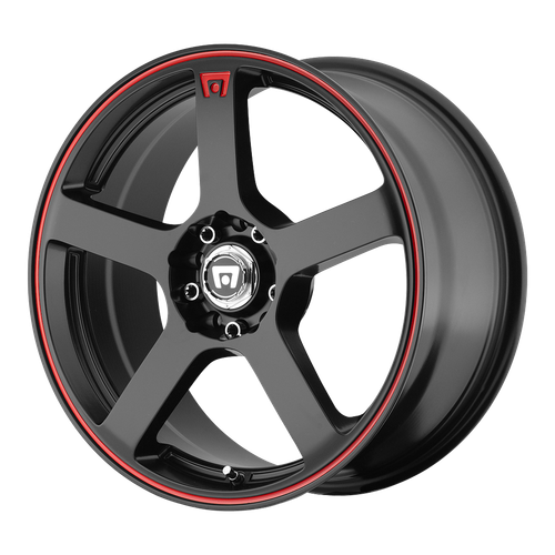 17x7 Motegi MR116 FS5 Matte Black Red Racing Stripe Wheel 5x100/5x4.5 (40mm)