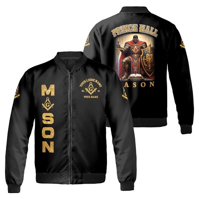 Customized Mason Prince Hall F&A.M Bomber Jacket S-5XL