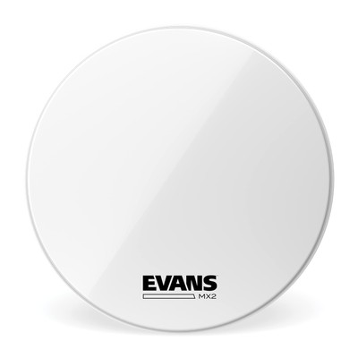 Evans MX2 White Marching Bass Drum Head, 20 Inch