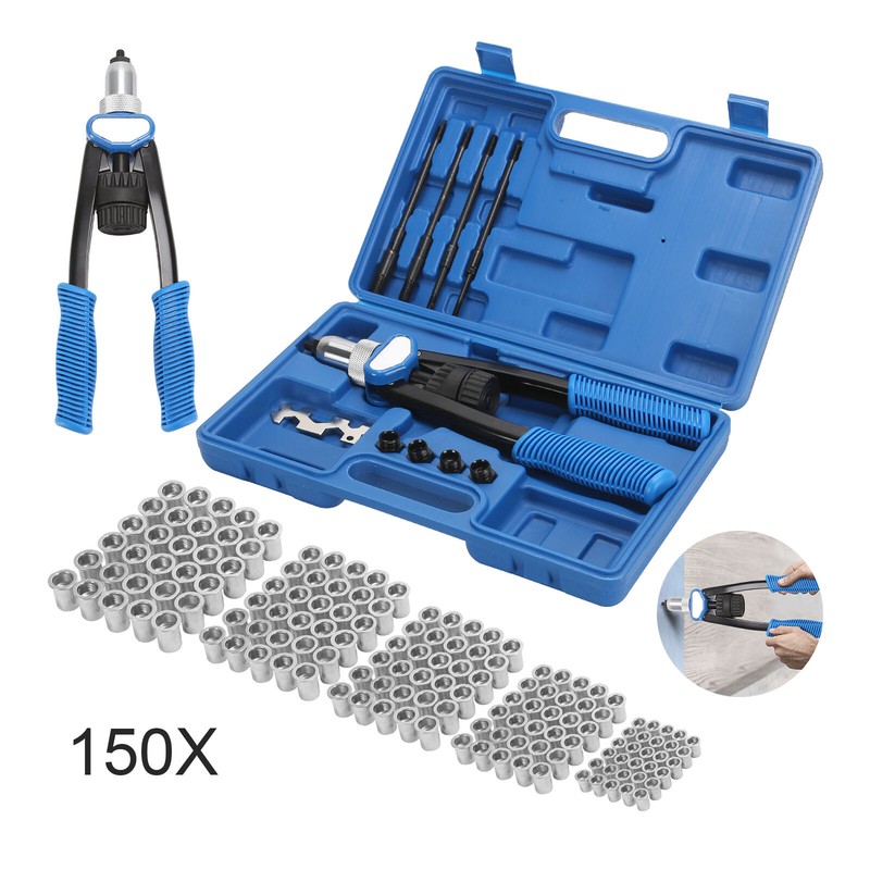 Profi Nietmutternzange Set Nietmaschine Gewinde Nuss Nieten M5- M12 Werkzeug DHL