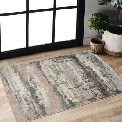 Collive Area Rug 2x3 - Washable Small Rug Modern Abstract Front Door Rugs for...