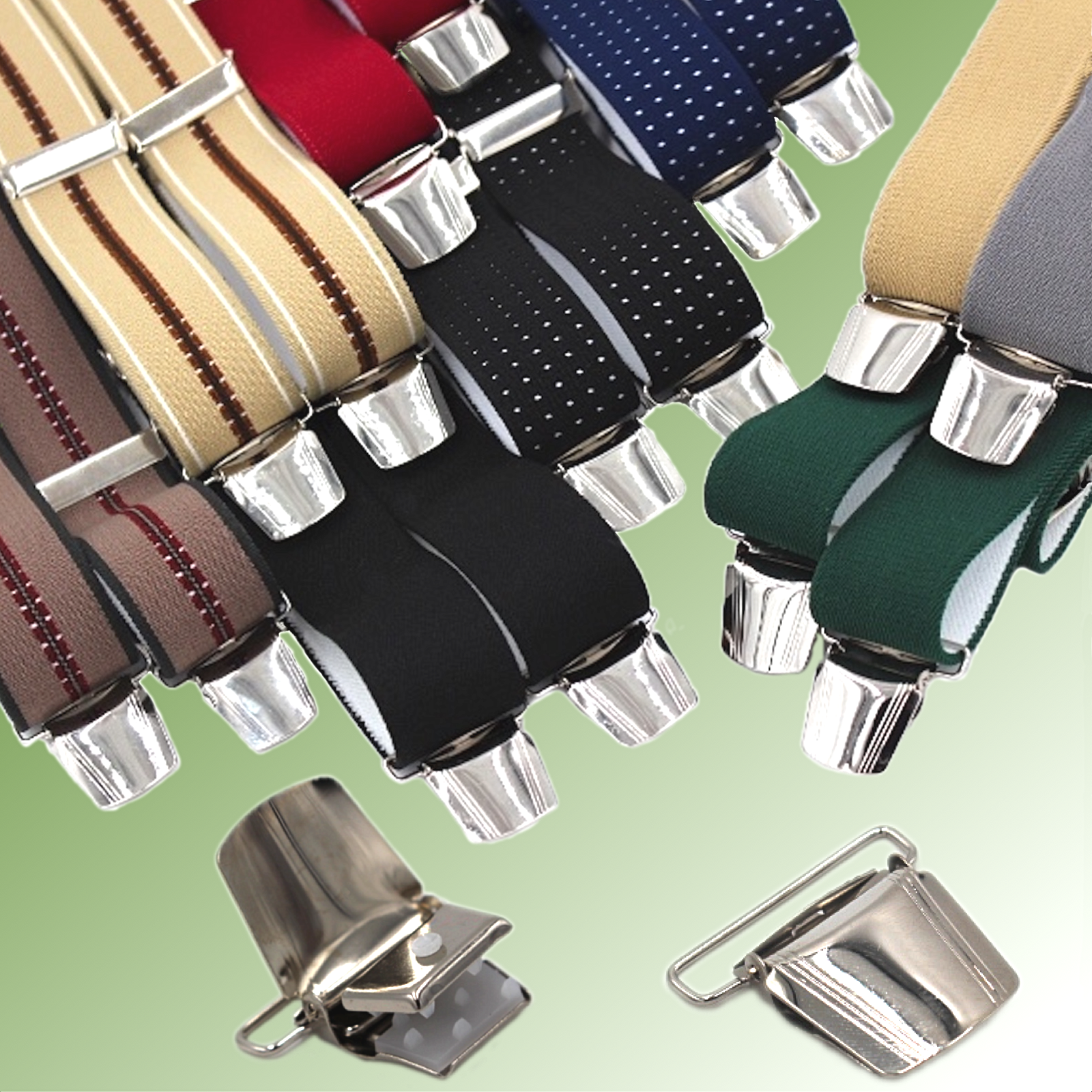 Hosenträger Herren /Damen - Hosenträger breit mit 4 Hosenträgerclips EXTRA STARK