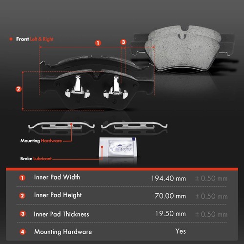 8x Front & Rear Ceramic Brake Pads for Mercedes-Benz W164 X164 GL450 GL550 ML350