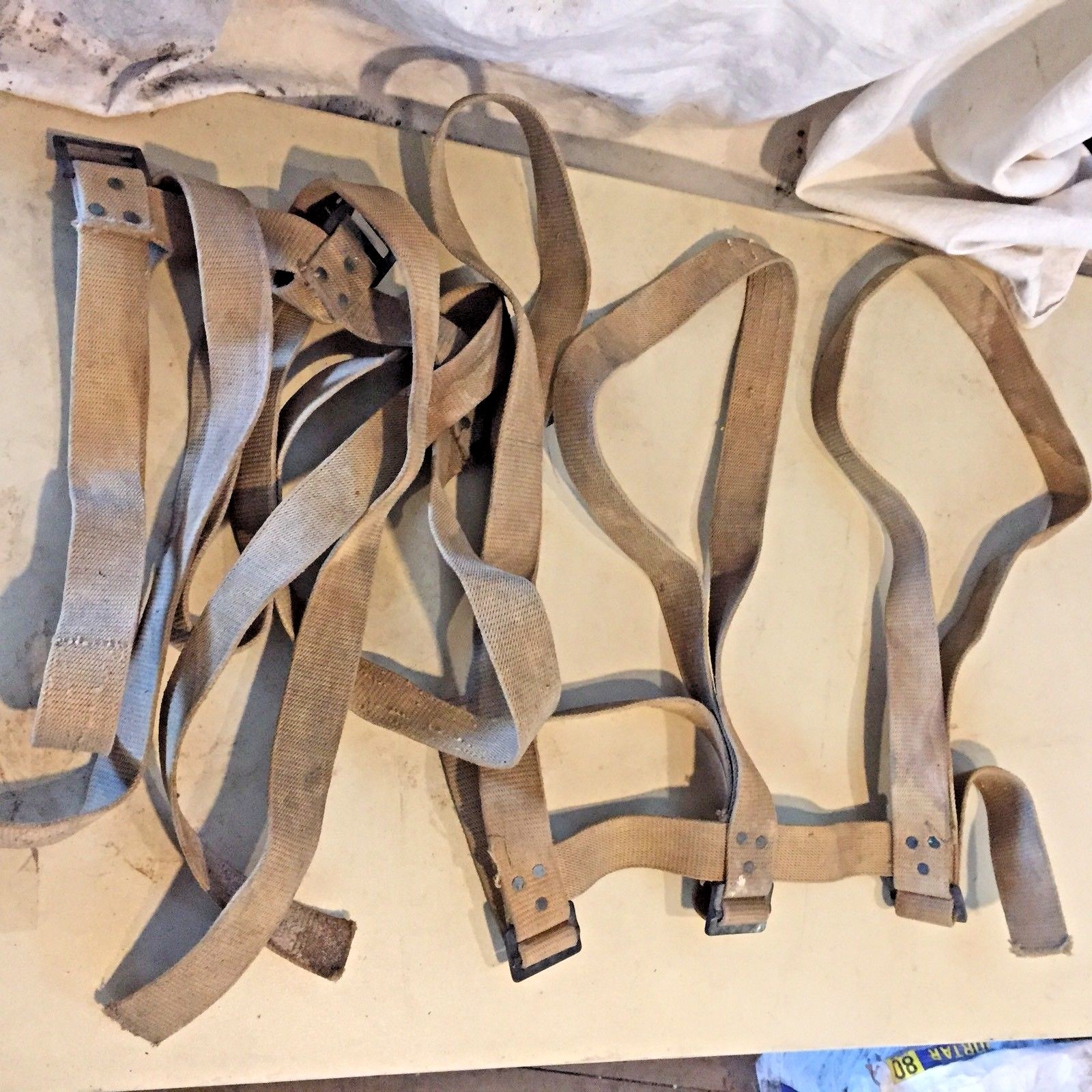 2 TWO Military Olive Drab Canvas Triple Straps-Webbing-Field Adapters