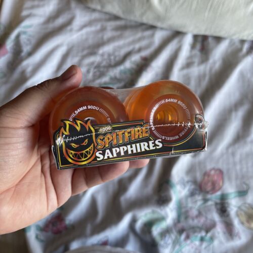 Spitfire Skateboard Wheels 54mm Sapphire 90A Orange Soft and Spitfire Skateboard Wheels 54mm Sapphire 90A Orange Soft and