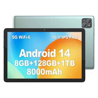 PUTTECH Android 14 Tablet 10.1 inch Tablets Newest, 128GB+8(4+4 Expand) GB 1T...