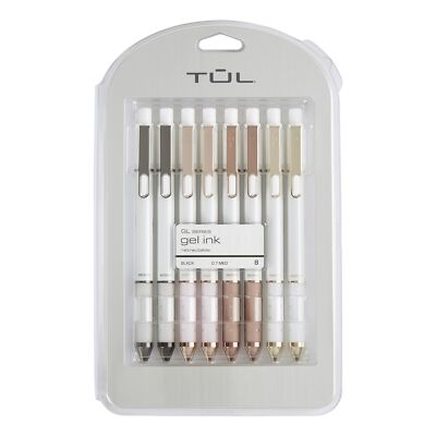Tul Limited Edition Gel Pens 0.7mm Medium Tip 8 Count Multicolor Luxury Set