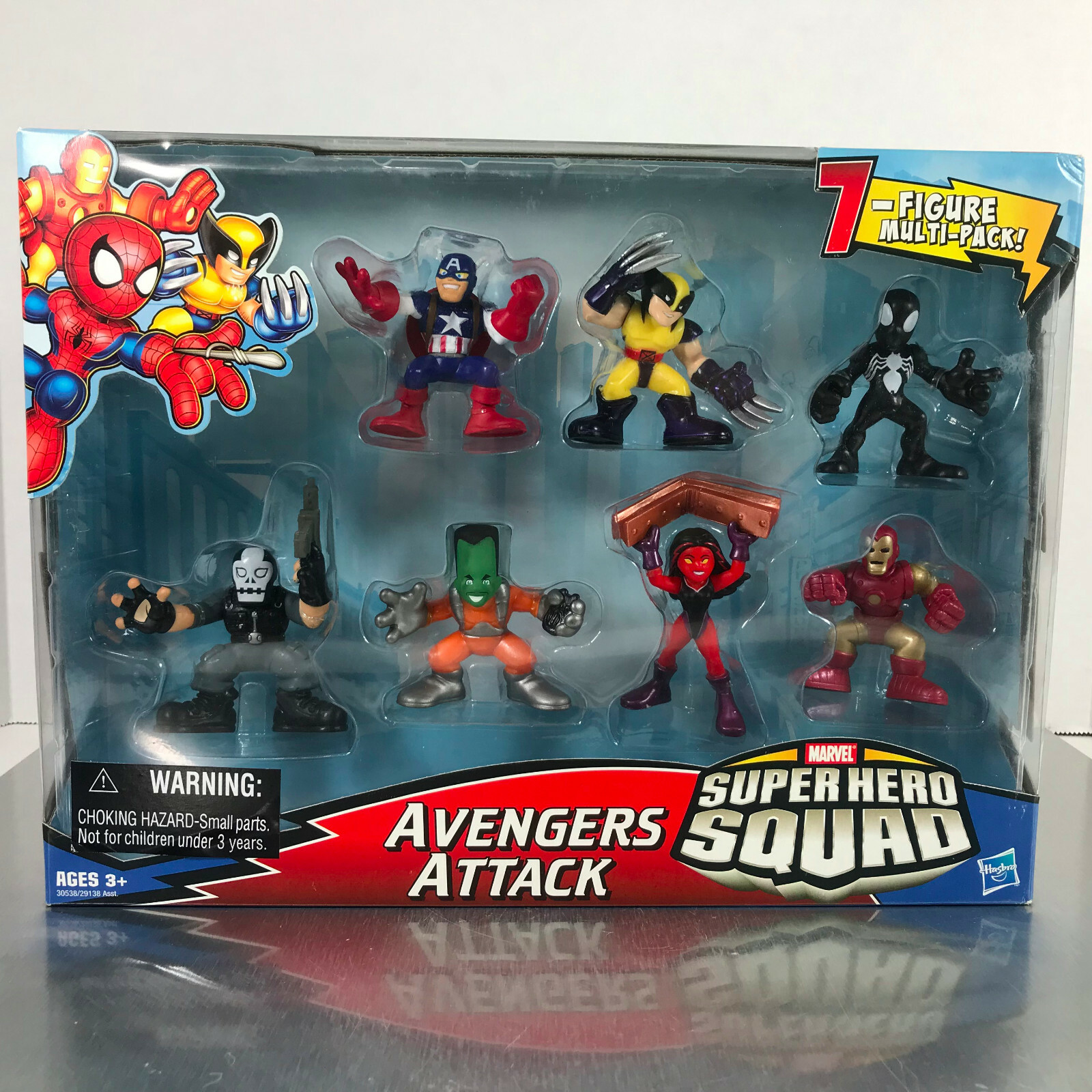 Marvel Super Hero Squad AVENGERS ATTACK 7-Pack Box w/Red She