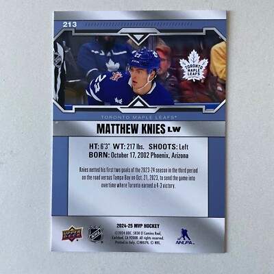 2023 Upper Deck MVP #213 Matthew Knies