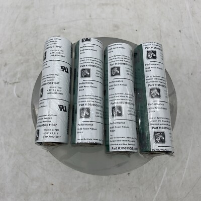 *New* Lot of 4 Genuine Zebra 5095 Resin Ribbon 05095GS11007 4.3in - 110mm X 74m
