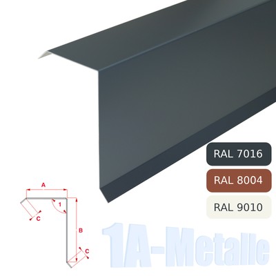 Ortgangblech Aluminium Winkelblech Ortblech Alu Dachblech RAL Farben Ortgang B