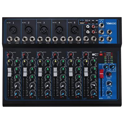 4/7 Channel Professional Powered Mixer Power Mixing Live Studio Audio Sound D