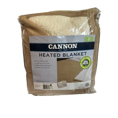 Cannon Full Size Heated Sherpa Blanket Ultra Soft Cozy 72in x 84in Comfort NWT