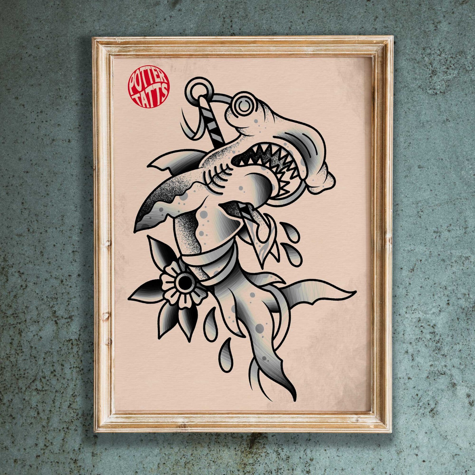 erectrick shark tattoo Tattoo Shark - polynesian fake Side
