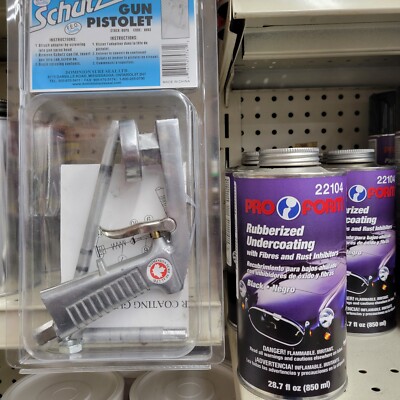 Dominion Sure Seal Schutz Spray Gun with one  28 OZ can Pro Form Undercoating