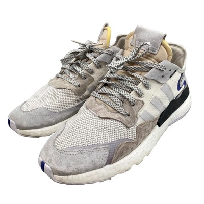 Adidas Nite Jogger Men's Size 12 Shoes White Gray Running Sport Sneakers F34124