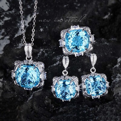 New Charming Grass Green Citrine Gems Mother's Jewelry Necklace Women Earrings