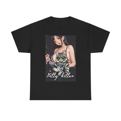 Kitty Killer Anime T Shirt funny cat humor cute funny Anime 