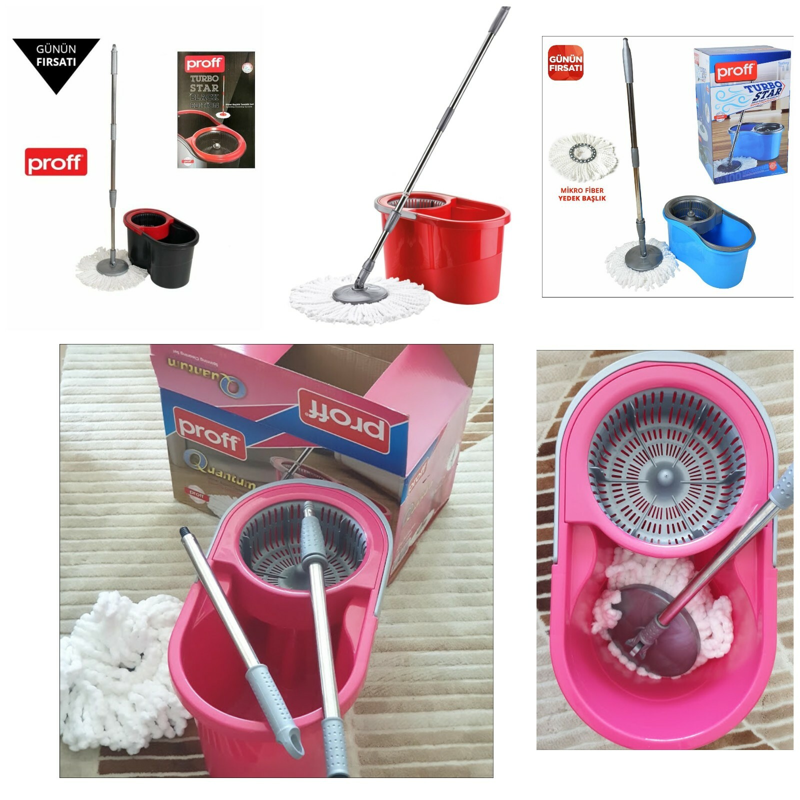 Bodenwischer Bodenreiniger Mikrofaser Wischmop Komplett SET Haushalt Putzeimer 