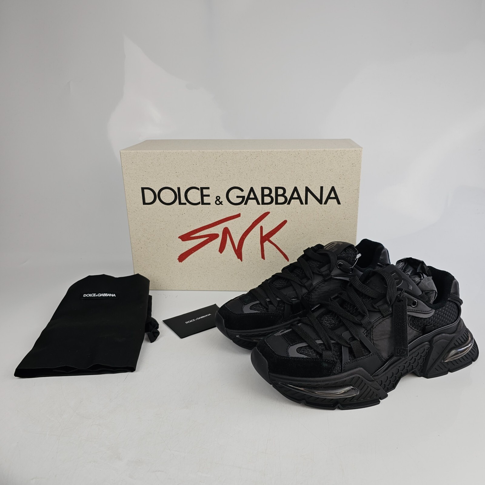 Pre-owned Dolce & Gabbana Dolce&gabbana Airmaster Men's Black Sneakers