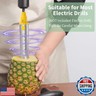 Newness Pineapple Corer with Knife, [Upgraded, Electric and Manual] Stainless Steel Fruit Pineapple Cutter with Electric Drill Accessory, Pineapple Slicer Remover Kitchen Tool with Measure Mark, Yellow