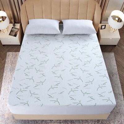 Quilted Waterproof Mattress Cover Pad Protector Cooling Breathable Fitted Topper