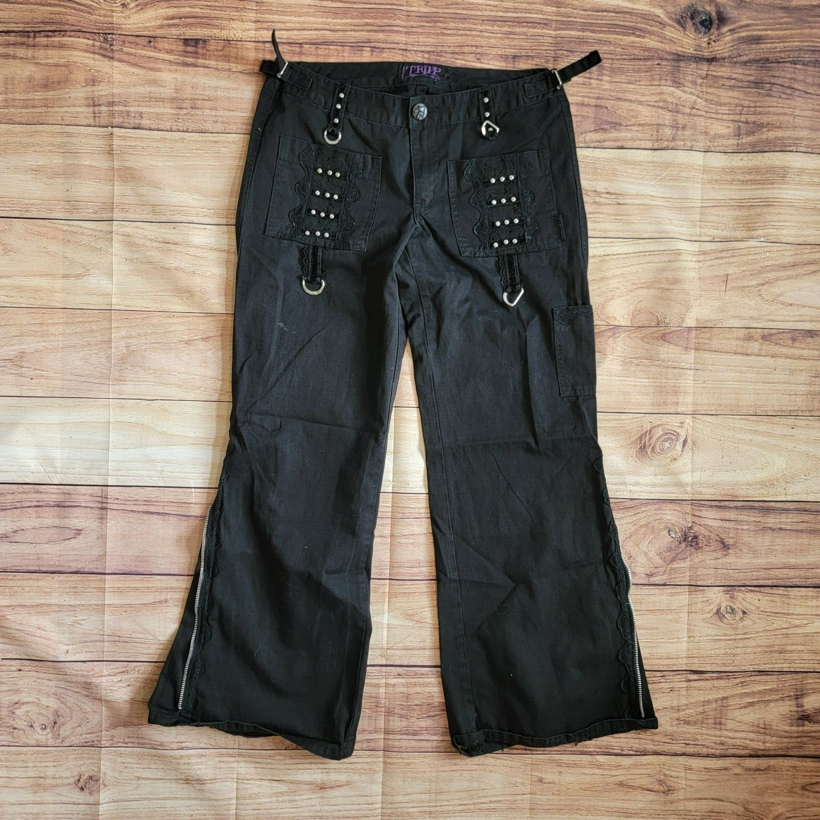TRIPP ブラックワイドパンツ サイズ13 TRIPP NYC - MEGA DARK STREET PANT