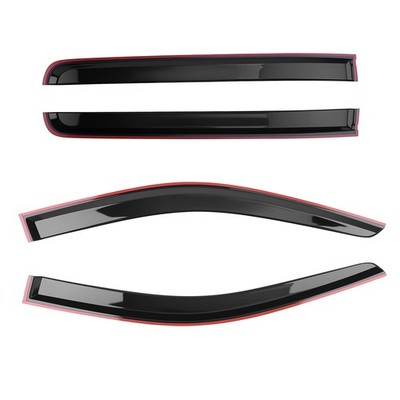 Acrylic Window Rain Guards Visors for Chevy Silverado Crew Cab 14-19 Black Set