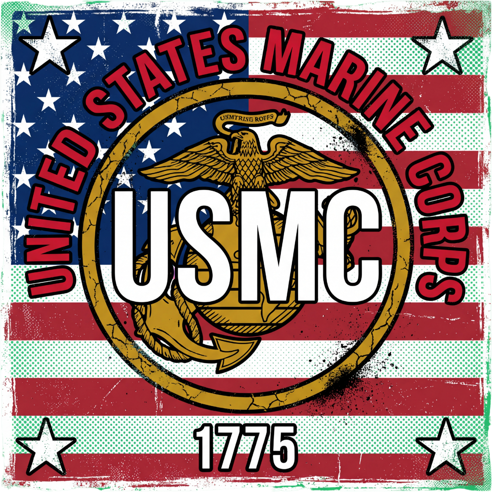 US Army USA Marines Marine Corps Self Adhesive Vinyl Sticker