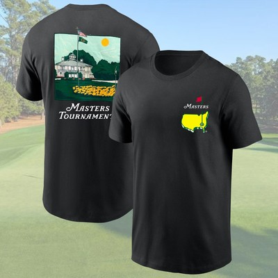 HOT - 2024 Masters Golf Tournament Augusta Clubhouse Artwork T-Shirt 2 Sides
