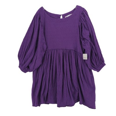 NWT FREE PEOPLE BEACH Get Obsessed Babydoll Mini Dress Petunia Purple MEDIUM