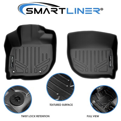 SMARTLINER Custom Fit 1st Row Floor Mats Liner Black 2015-2020 Honda Fit/HR-V