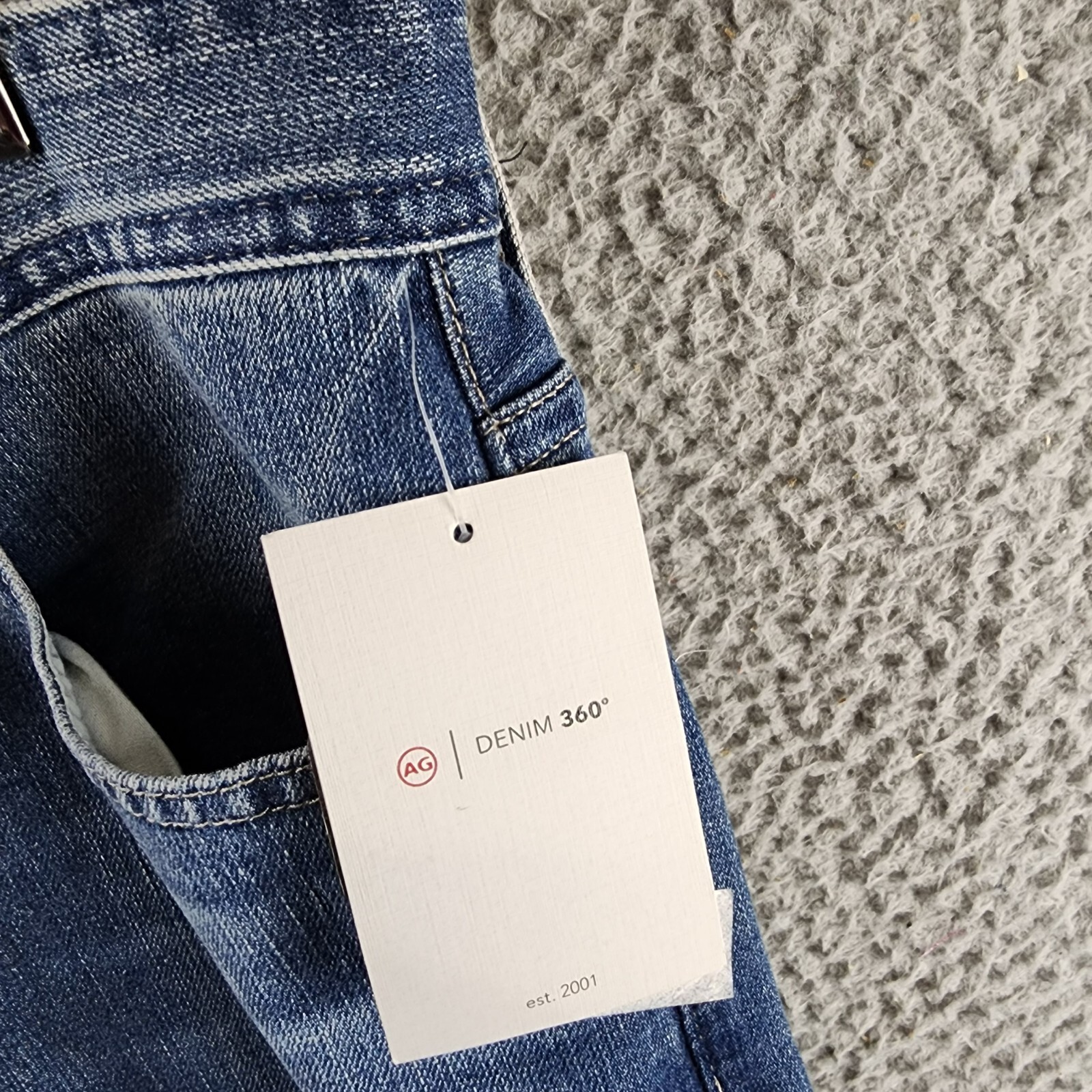 AG Everett Slim Straight Fit Jeans Men's 30x34 Runyon Blue Denim Button Zip - Picture 6 of 18