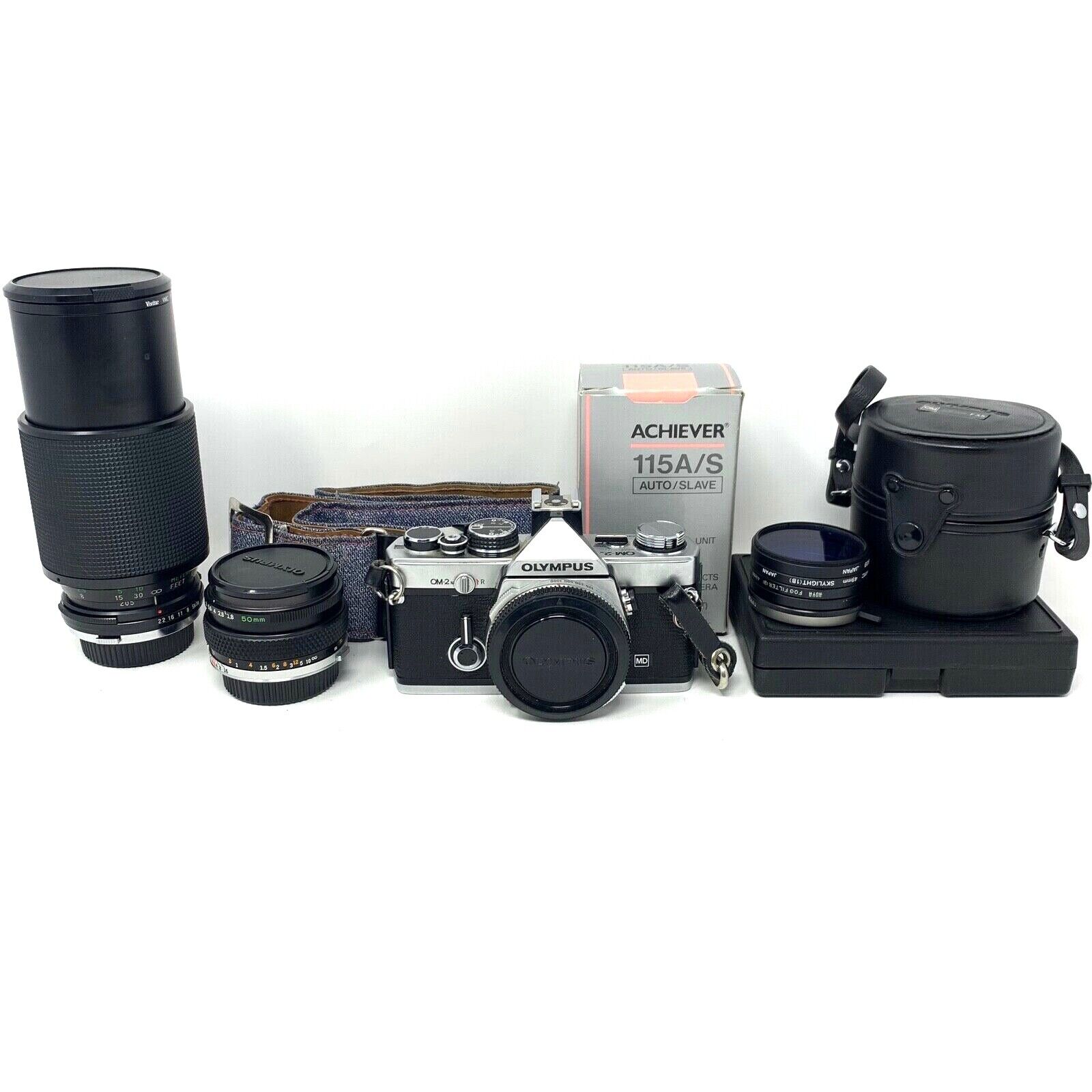 OLYMPUS OM-2N 35mm SLR Camera MINT G.Zuiko 28mm/50mm/205mm OLYMPUS OM-2N 35mm SLR Camera MINT G.Zuiko 28mm/50mm/205mm
