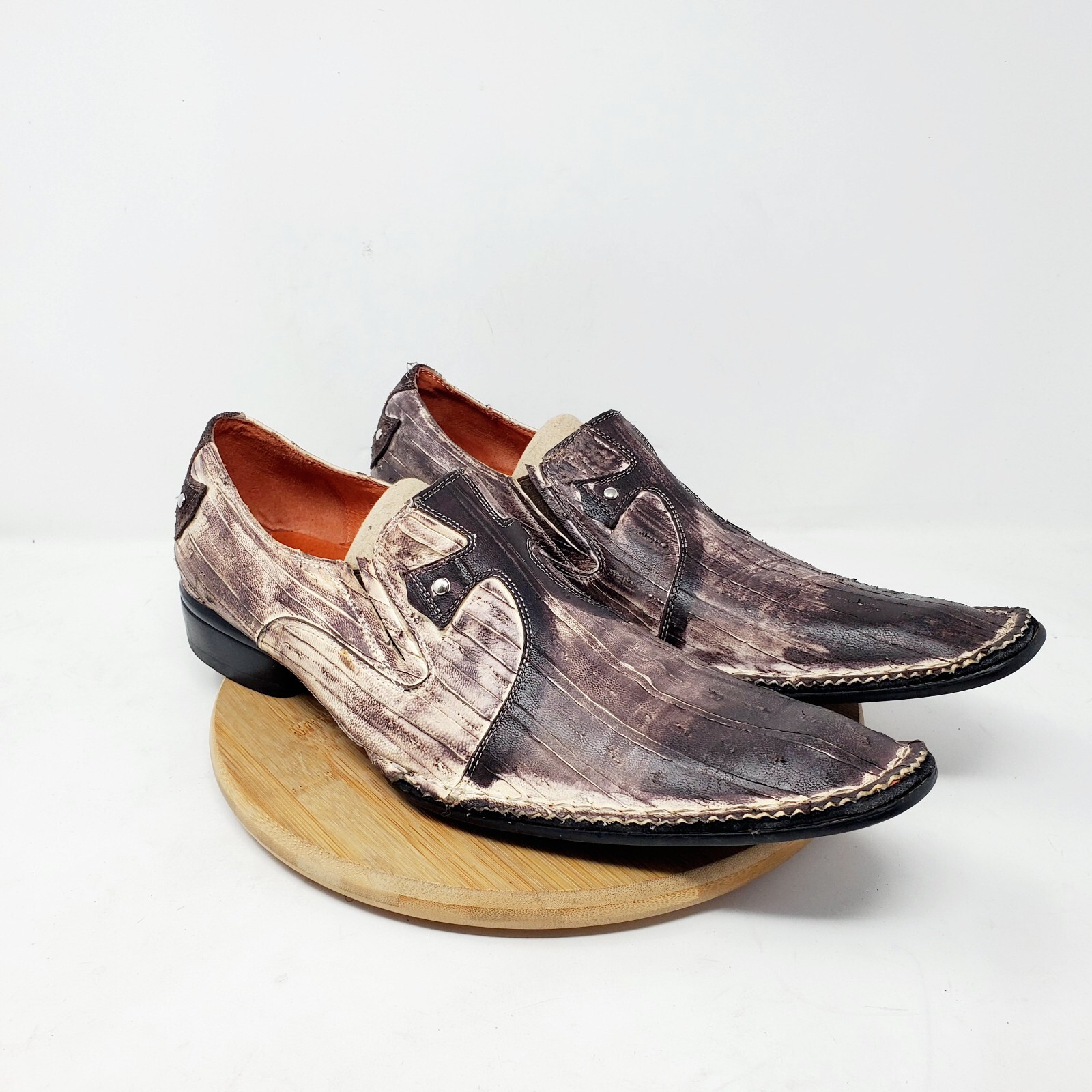 Robert Wayne Shoes Mens 9 Vegas Leather Studded Patchwork  display picture 2