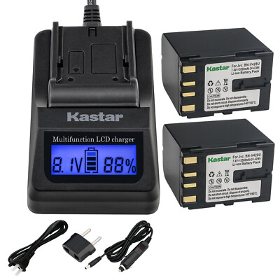 Kastar Battery LCD Fast Charger for BN-V428 JVC GR-D73US GR-D74US GR-D90 GR-D90U