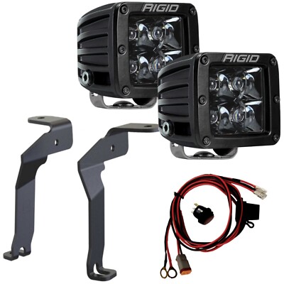 RIGID Midnight Edition PRO LED Lights Smoked A-Pillar for 21-23 Ford F150 Raptor