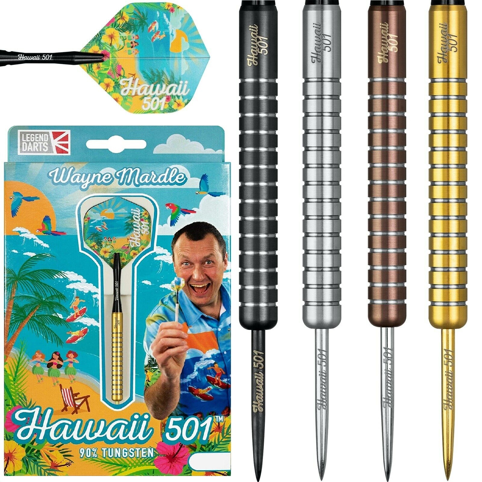ウェイン・マーデル TARGET Hawaii 501 WAYNE MARDLE Target Darts Wayne Mardle Hawaii 501 Gen 1 90% Tungsten 22 grams