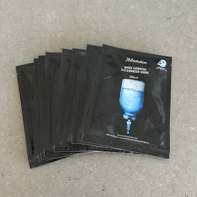 8 Pk JM Solution Water Luminous S.O.S Ringer Mask Black Sheet Masks | New