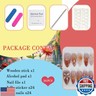 Almond Flower Press on Nails Short Orange Fake Nails with Floral Design Cute Spring False Nails French Tip Nails 3d Gel Acrylic Nails Oval Glue on Nails Glossy Stick on Nails for Women Girls 24Pcs