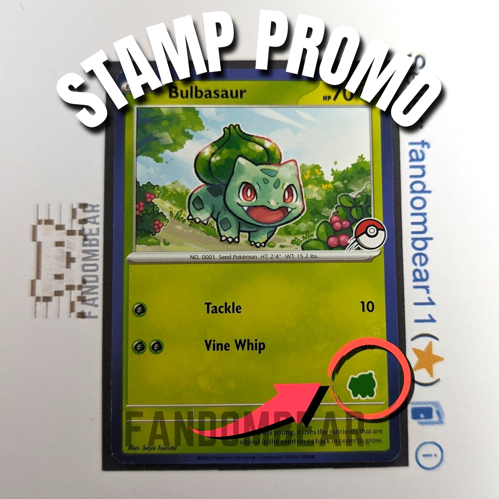 2023 Bulbasaur MY FIRST BATTLE STAMP PROMO card BLUE BORDER
