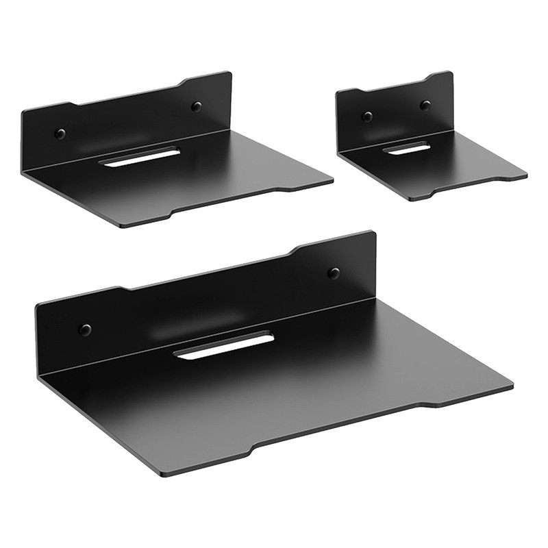 Glass Shelf Under TV Holds Cable Box & Gaming Components Wal