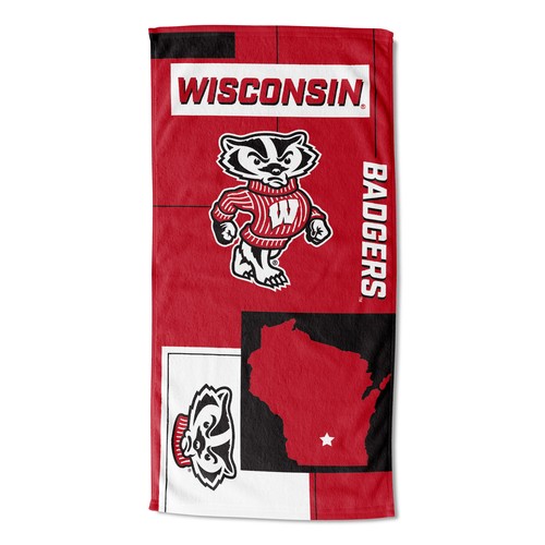 Пляжное полотенце Northwest NCAA Wisconsin Badgers State Line