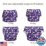 CoolaPeach Washable Reusable Cloth Diapers for Babies, Adjustable Baby Cloth Diapers Newborn,6 Pack Diapers Covers with 6Pcs Microfiber Inserts (Rainbow Unicorn)