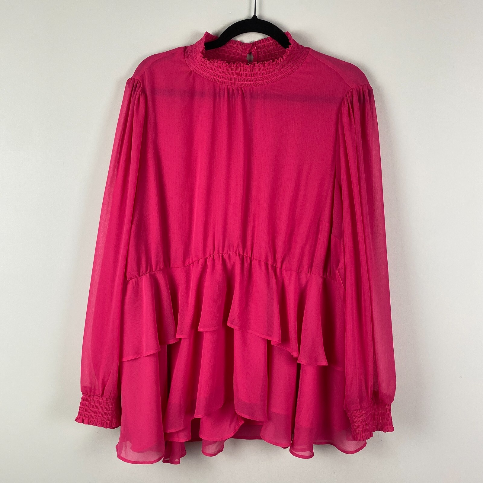 Torrid Crinkle Chiffon Smock Neck Ruffle Tiered Top Size 2X