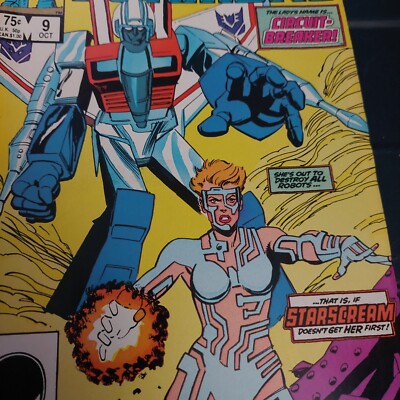 Marvel The Transformers #9 1985 1st App of Circuit-Breaker VINTAGE STARSCREAM VF