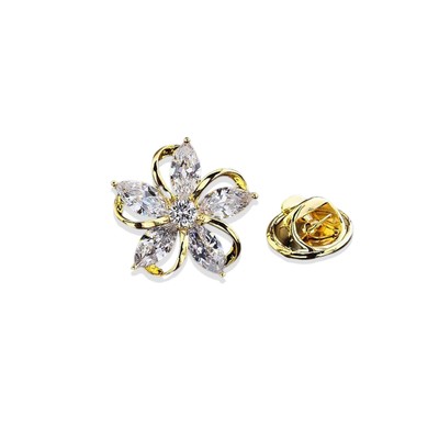 Elegant Crystal Flower Brooches Pins Fashion Beautiful Rhinestone Floral Broo...