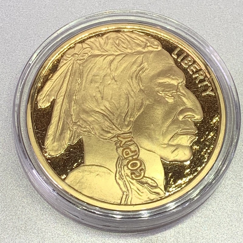 USA Liberty Buffalo Tribute Proof 2012 Gold Plated Bronze Copy